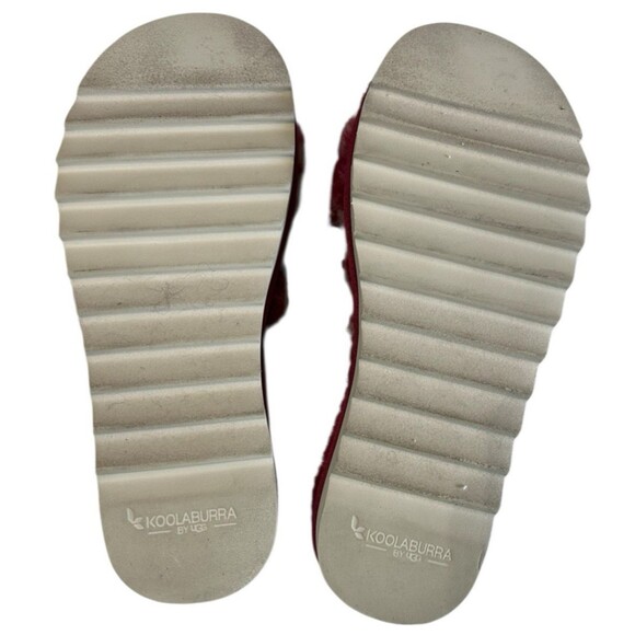 Koolaburra by UGG  Fuzz'n Faux Fur Slide Slipper  Red Tie Dye Womens Sz 7 - Picture 13 of 15